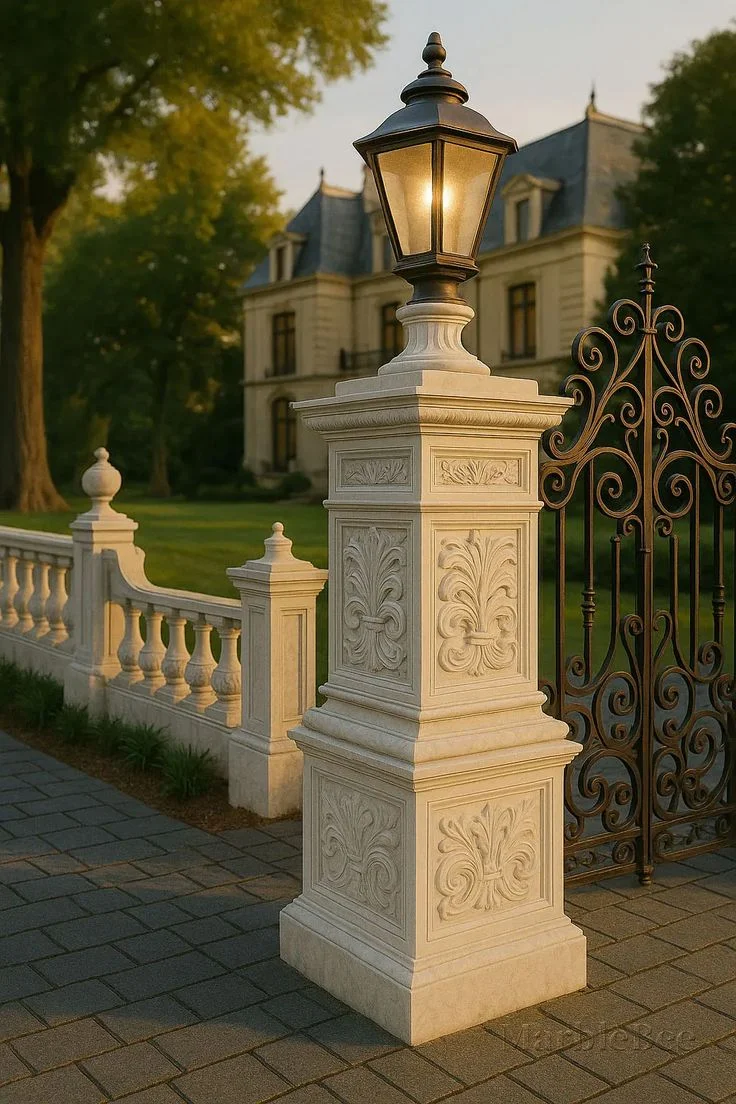 Heritage Pillar with Metal Lantern